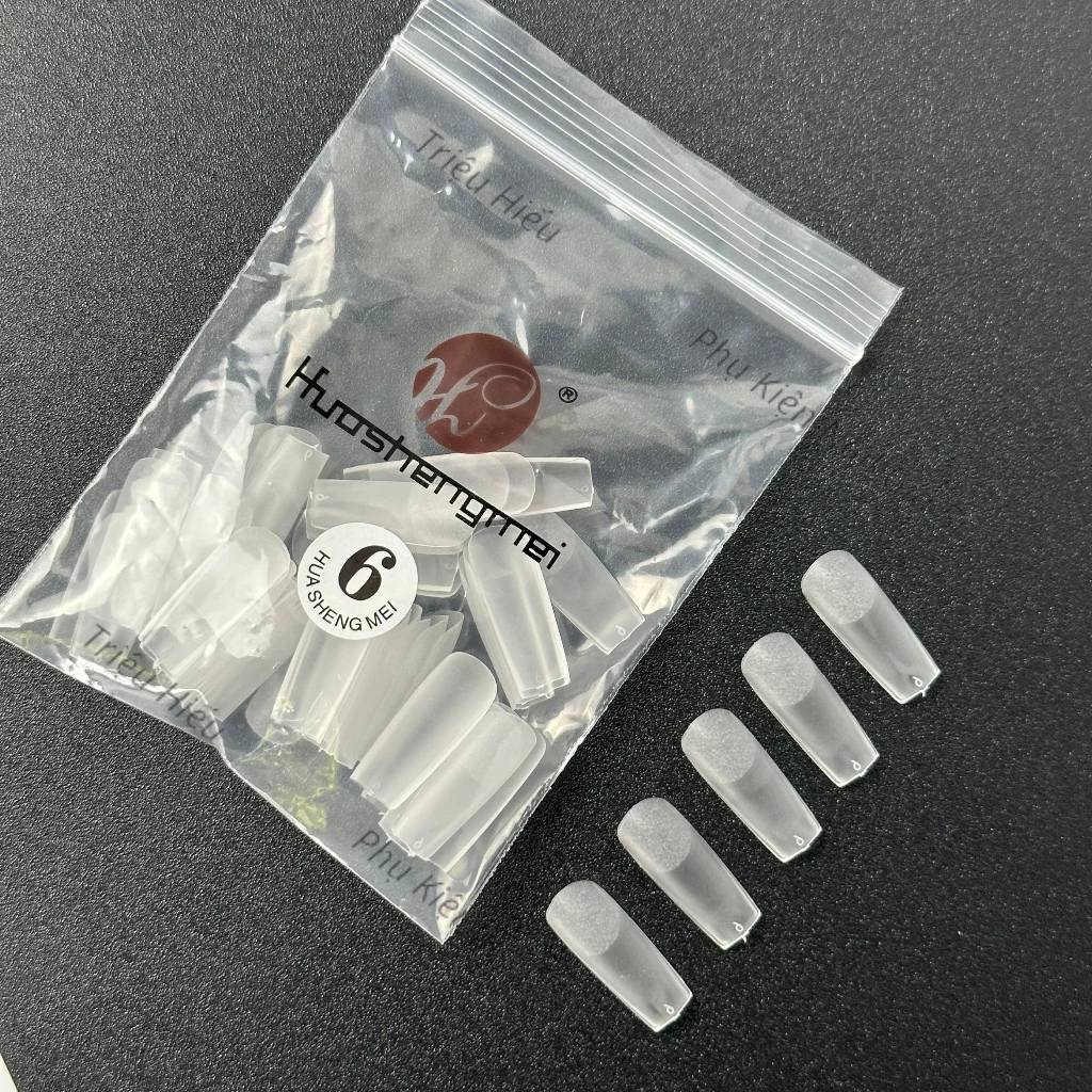 Móng úp lẻ size nhám vuông trong túi 50 móng