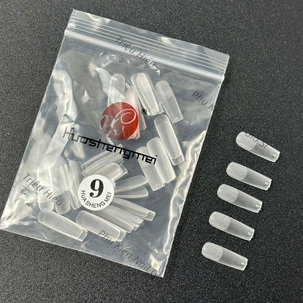 Móng úp lẻ size nhám vuông trong túi 50 móng