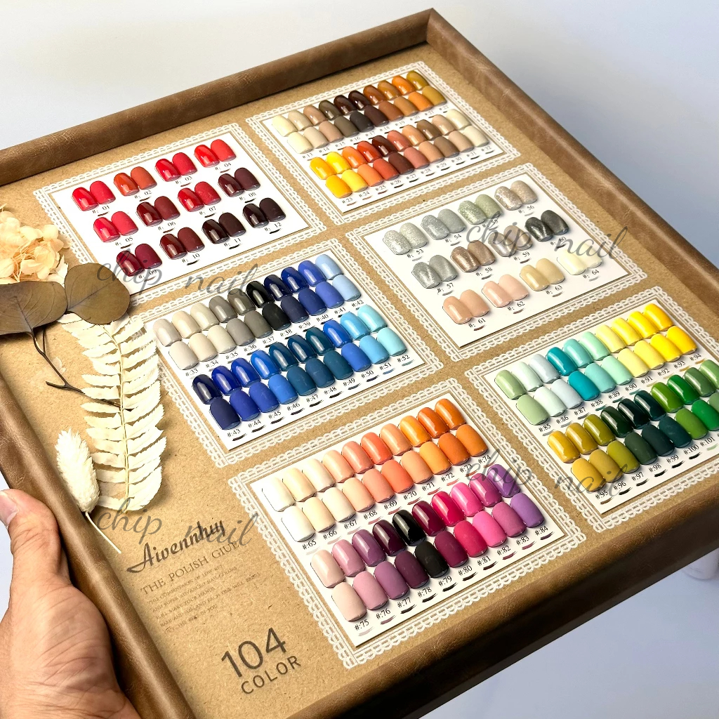 Sét sơn gel 104 màu Aivennhuy tặng base top + bảng màu