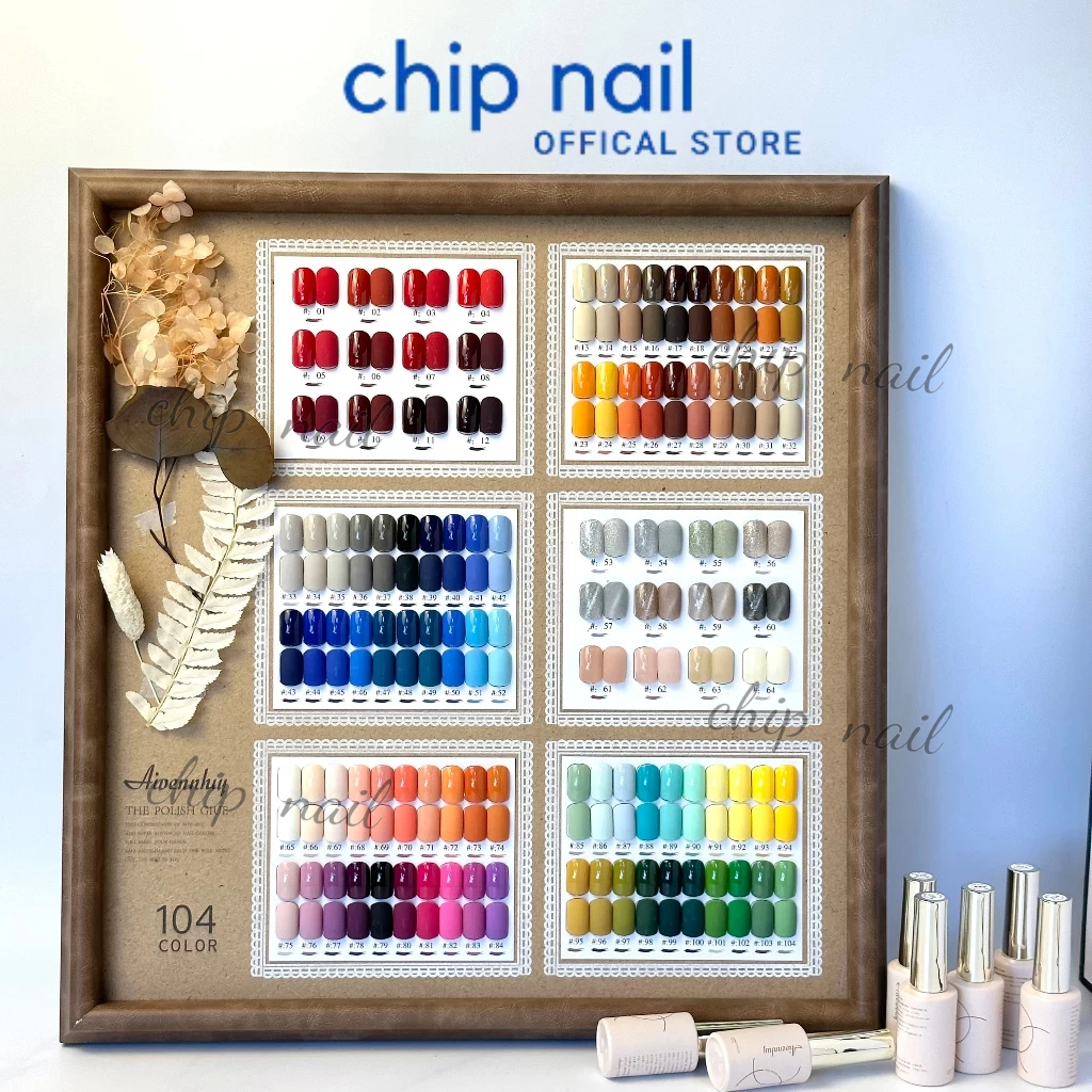 Sét sơn gel 104 màu Aivennhuy tặng base top + bảng màu
