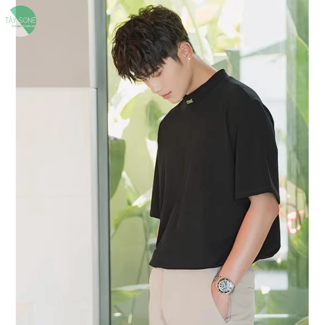 Áo thun Cổ cao ôm thêu CHIC Unisex |TAYSONE|