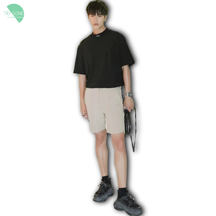 Áo thun Cổ cao ôm thêu CHIC Unisex |TAYSONE|