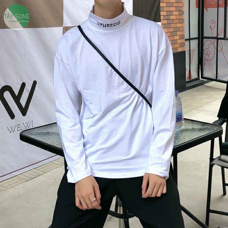 Áo thun nam nữ tay dài Cổ cao VTHREEIII - Gía sỉ Unisex