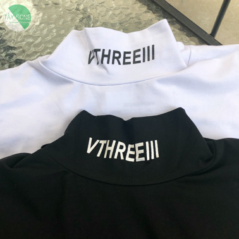 Áo thun nam nữ tay dài Cổ cao VTHREEIII - Gía sỉ Unisex