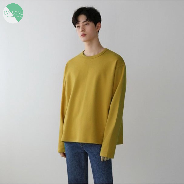 Áo thun cổ tròn Tay dài Unisex Sleeves Winter Basic Giá sỉ