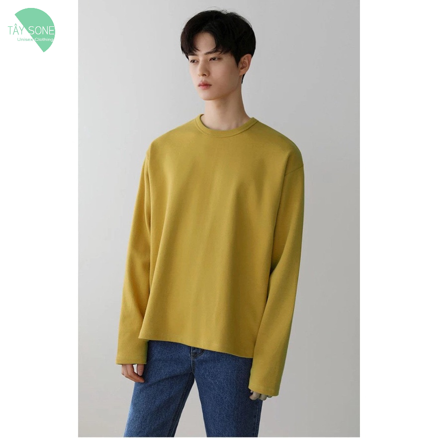 Áo thun cổ tròn Tay dài Unisex Sleeves Winter Basic Giá sỉ