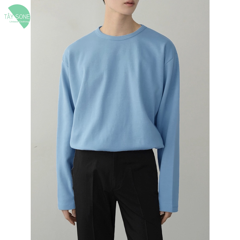 Áo thun cổ tròn Tay dài Unisex Sleeves Winter Basic Giá sỉ
