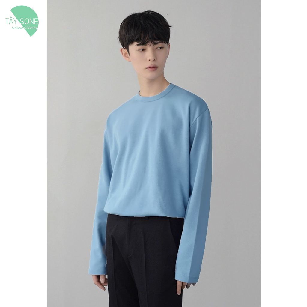 Áo thun cổ tròn Tay dài Unisex Sleeves Winter Basic Giá sỉ