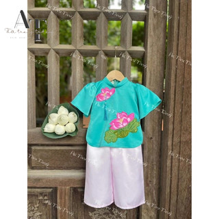 set bộ đồ lam cho bé gái