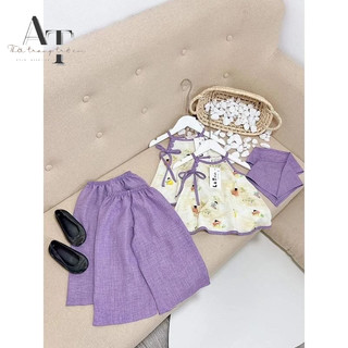 Bộ set yếm màu tím cho bé gái