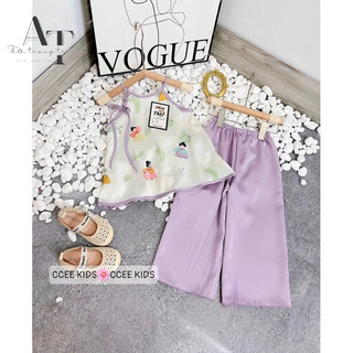 Bộ set yếm màu tím cho bé gái