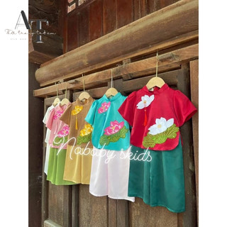 set bộ đồ lam cho bé gái
