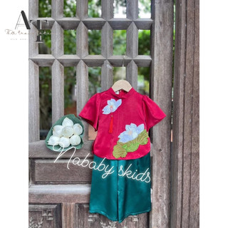 set bộ đồ lam cho bé gái