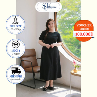 Váy bigsize dáng suông đan dây lưng đi làm, đi dạo - SUE Bigsize