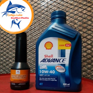 [BỀN-MẠNH] Nhớt shell  AX7 10W40, Nhớt xe số SHELL AX7  10W40 bền-mạnh hơn phụ gia nhớt nano Maxi