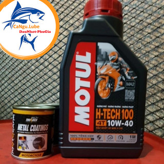 [Mua 1 được 2] Nhớt M0TUL H-tech 100 4T 10W40, nhớt cao cấp giá tốt khi mua kèm phụ gia nhớt Nano thunder