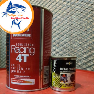 [DAUNHOT-PHUGIA] nhớt wolver racing 10w40, nhớt wolver 10w40 lon 800ml/1L thêm phụ gia nhớt nano thunder