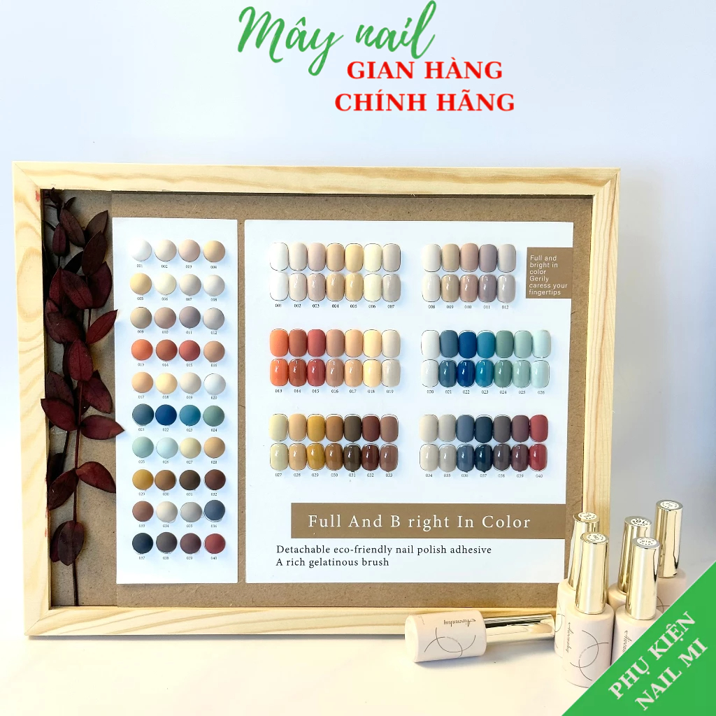 Sơn gel sét 40 màu tông xanh Aivenhuy tặng kèm bảng màu