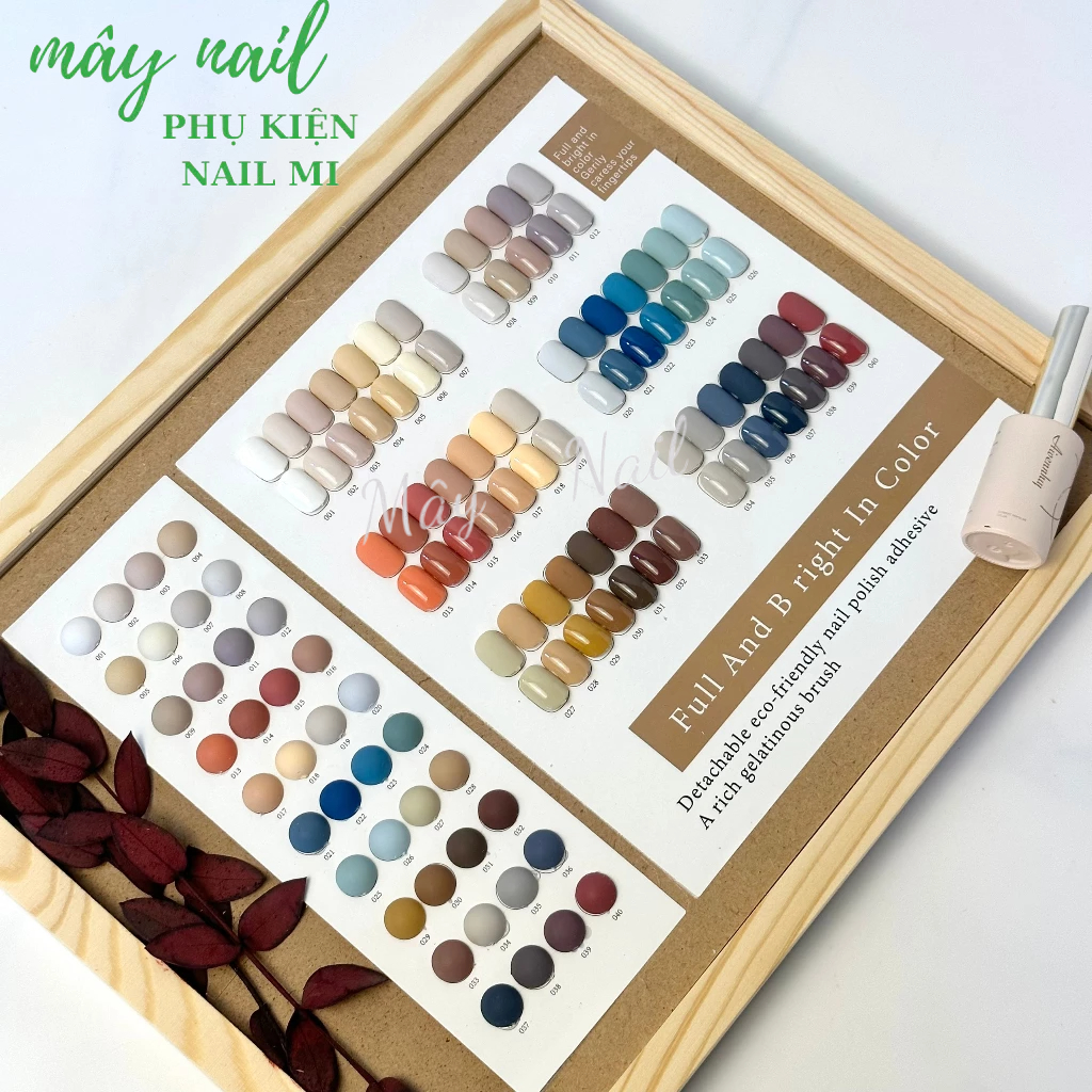 Sơn gel sét 40 màu tông xanh Aivenhuy tặng kèm bảng màu