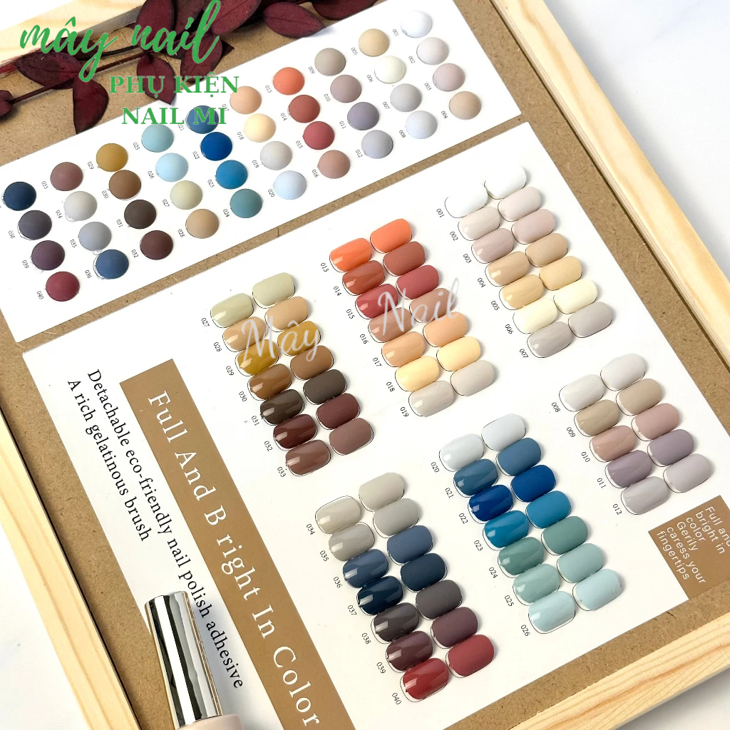 Sơn gel sét 40 màu tông xanh Aivenhuy tặng kèm bảng màu