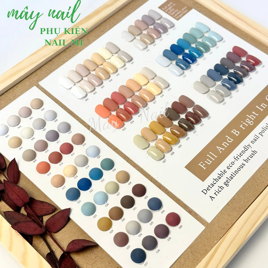 Sơn gel sét 40 màu tông xanh Aivenhuy tặng kèm bảng màu