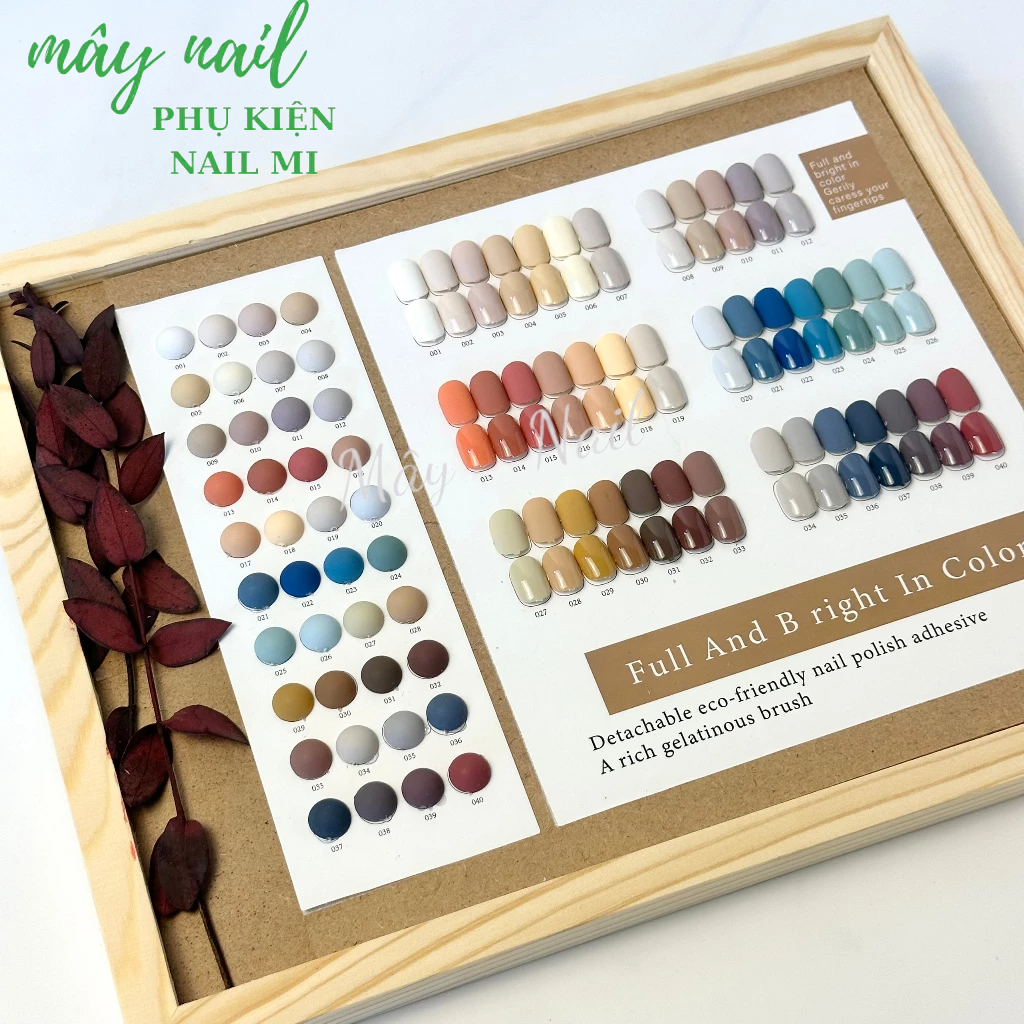 Sơn gel sét 40 màu tông xanh Aivenhuy tặng kèm bảng màu