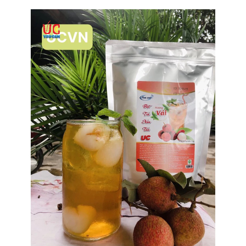 TRÀ VẢI HÒA TAN UC hàng chính hãng/ Bột trà hoa quả PHA SẴN SIÊU NHANH thơm ngon chuẩn vị.