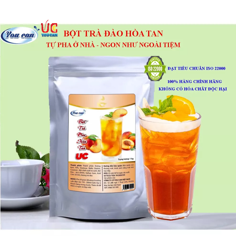 TRÀ ĐÀO HÒA TAN UC hàng chính hãng/ Bột trà hoa quả PHA SẴN SIÊU NHANH thơm ngon chuẩn vị.