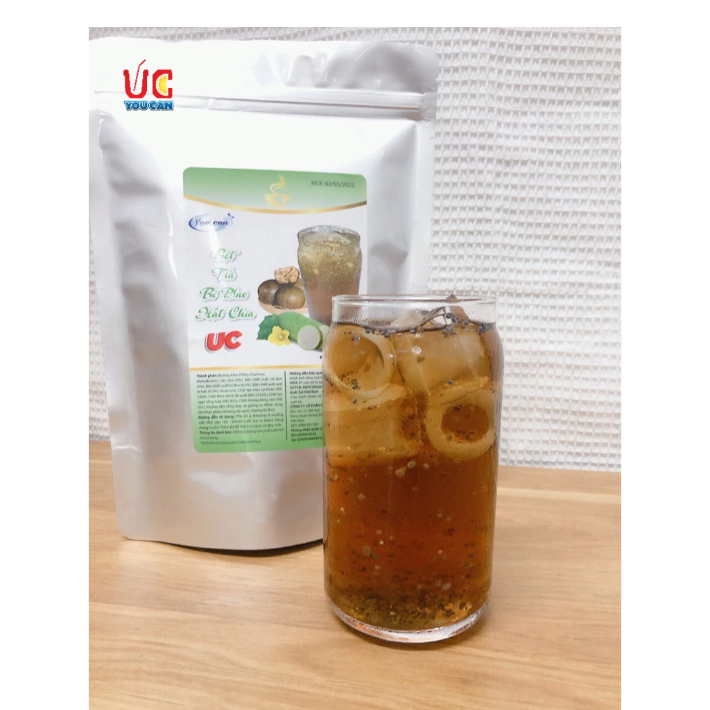 TRÀ BÍ ĐAO HẠTCHIA HÒA TAN UC hàng chính hãng/ Bột trà hoa quả PHA SẴN SIÊU NHANH thơm ngon chuẩn vị.