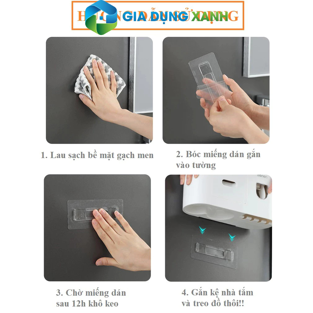 Bộ Nhả Kem Đánh Răng Tự Động OENON Chính Hãng Cao Cấp Kệ Để Đồ Phòng Tắm Hộp Đựng Bàn Chải Dán Tường