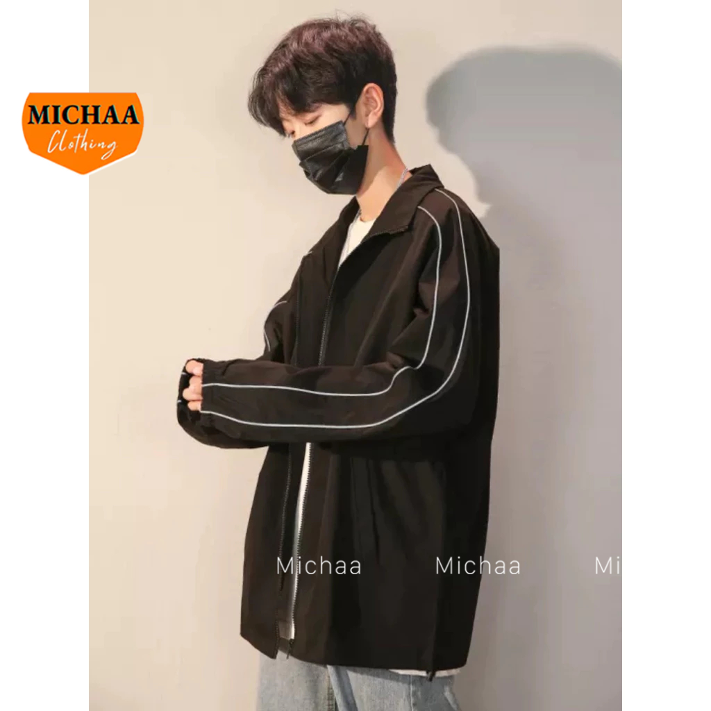 Áo Khoác Bomber Dù CHẠY SỌC TAY Nam Nữ Form Rộng 2 Lớp, Áo Khoác Ulzzang Unisex Bóng Chày Thời Trang - MICHAA