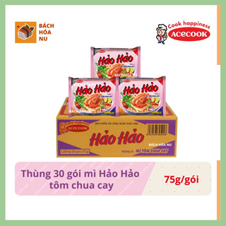 Thùng 30 gói mì Hảo Hảo vị tôm chua cay 75gr