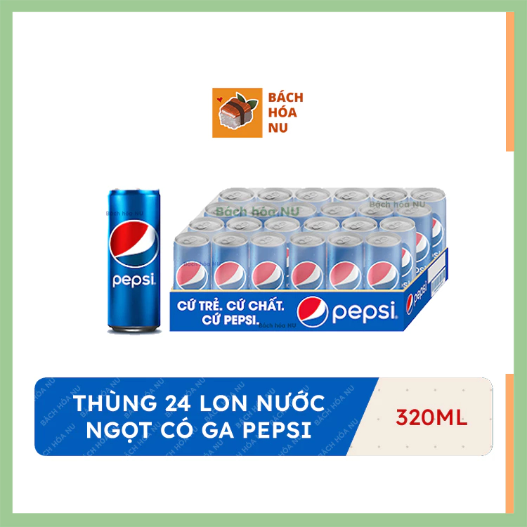 [Hỏa tốc] Thùng 24 lon nước ngọt Pepsi Cola 320ml