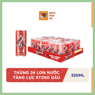[Hoả tốc] Thùng 24 lon nước uống Sting hương dâu 320ml