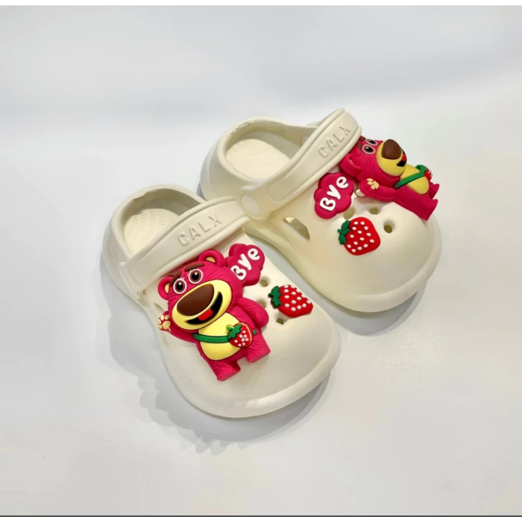 Dép sục họa tiết GẤU DÂU đáng yêu cho bé trai bé gái -TĂNG 1 SZ