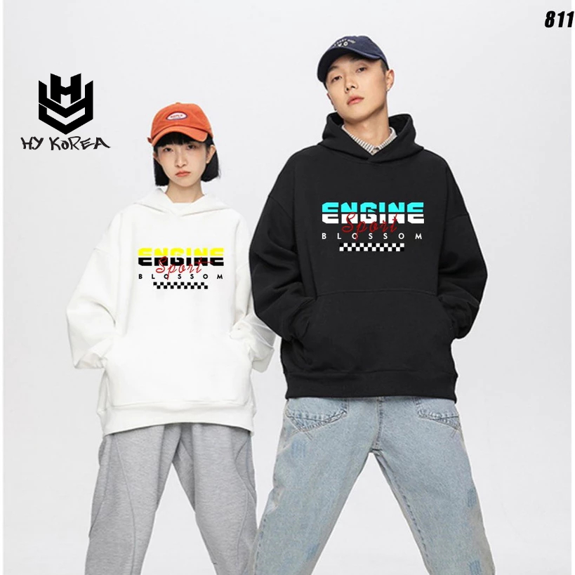 Áo khoác Hoodie Nỉ Bông HY KOREA Unisex ENGINE 811