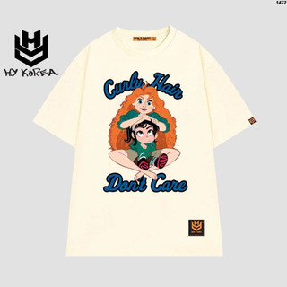 Áo thun tay lỡ HY KOREA Girl Don't Care 1472 form rộng nam nữ