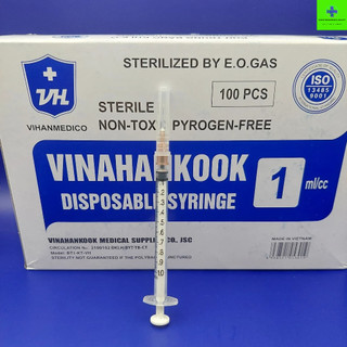 Hộp 100 bơm tiêm 1ml vinahankook lắp đầu kim meso 34g 32g 30g tiêm meso ,tiêm căng bóng trẻ hóa dưỡng chất làm đẹp
