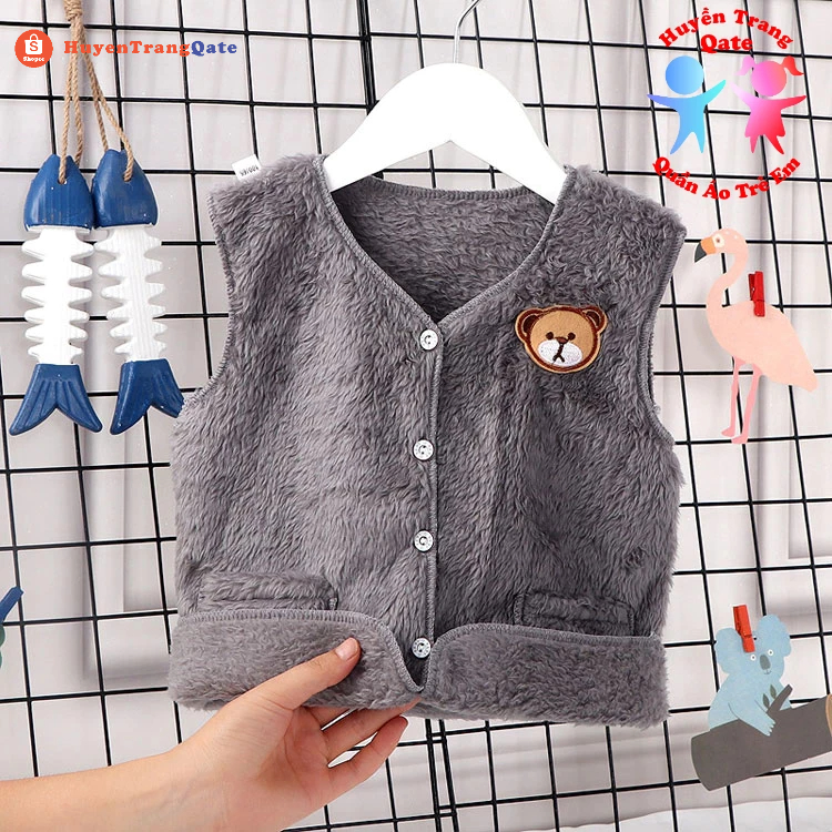 Áo khoác gile nhung Lông Cừu 2 mặt cho ❥ Bé Trai ❥ Bé Gái ❥ Hàng Quảng Châu ❥ chất bền đẹp ❥ sành điệu