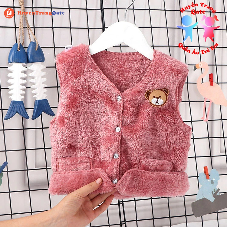 Áo khoác gile nhung Lông Cừu 2 mặt cho ❥ Bé Trai ❥ Bé Gái ❥ Hàng Quảng Châu ❥ chất bền đẹp ❥ sành điệu
