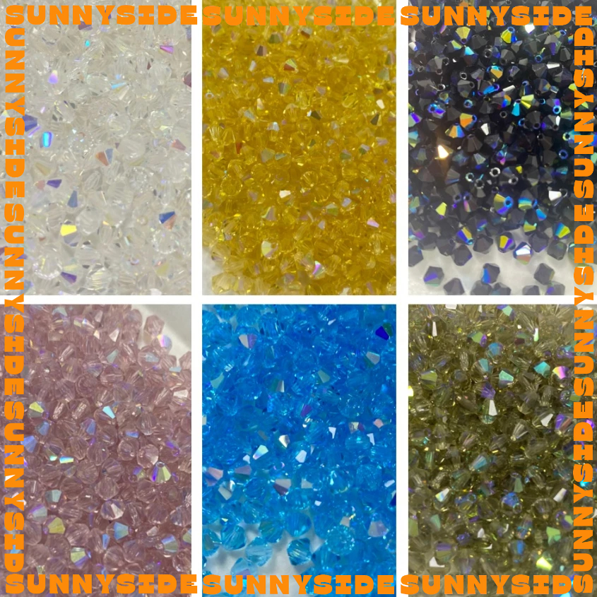 Gói 100 Viên Pha Lê Nón Tiệp AB 4mm Cao Cấp Ánh Lửa Mạnh