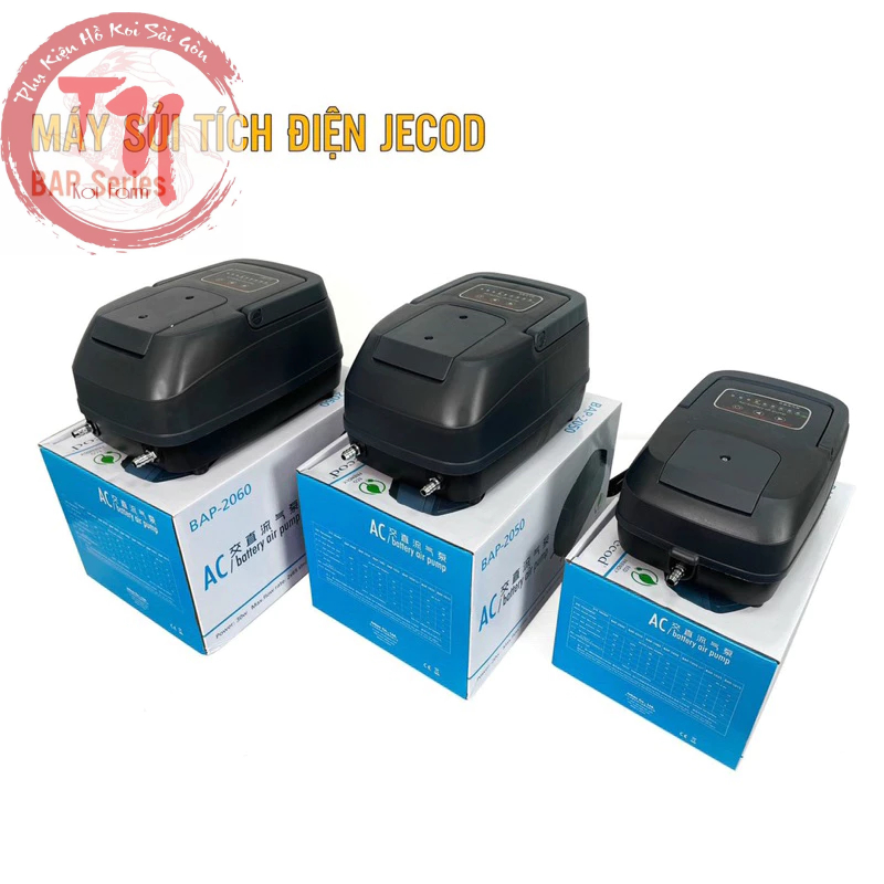 Máy sủi oxy tích điện cho hồ cá JECOD BAP-1080 , BAP-2050 , BAP-2060