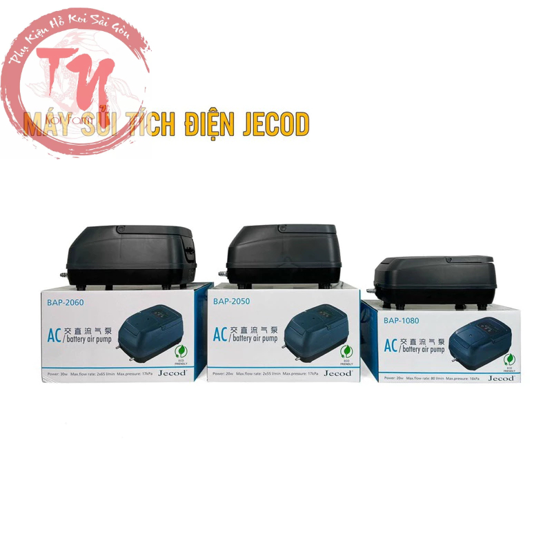 Máy sủi oxy tích điện cho hồ cá JECOD BAP-1080 , BAP-2050 , BAP-2060