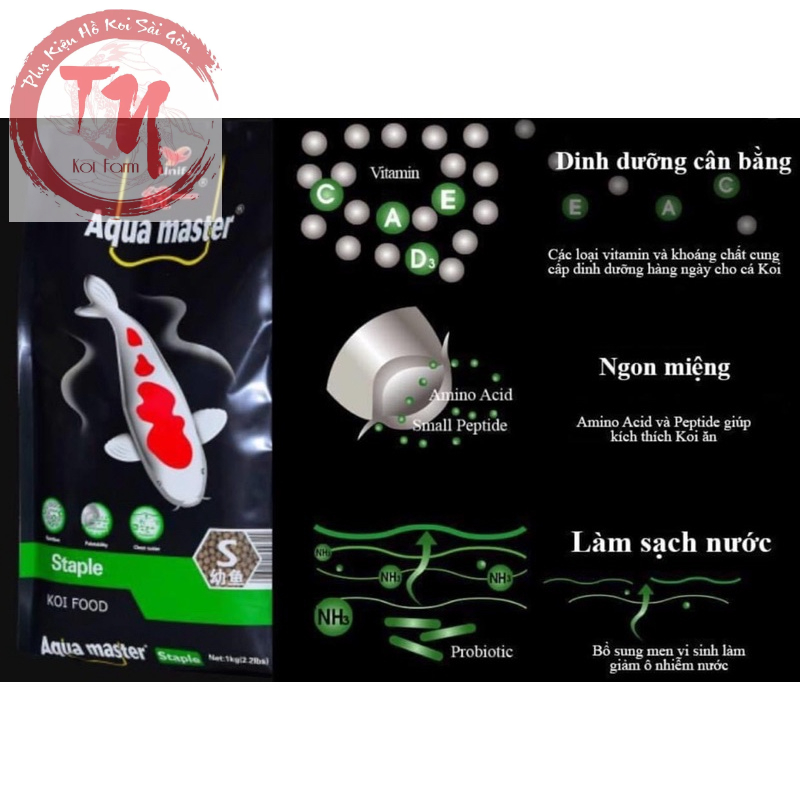 Thức ăn cho cá Koi Aquamaster túi 1kg