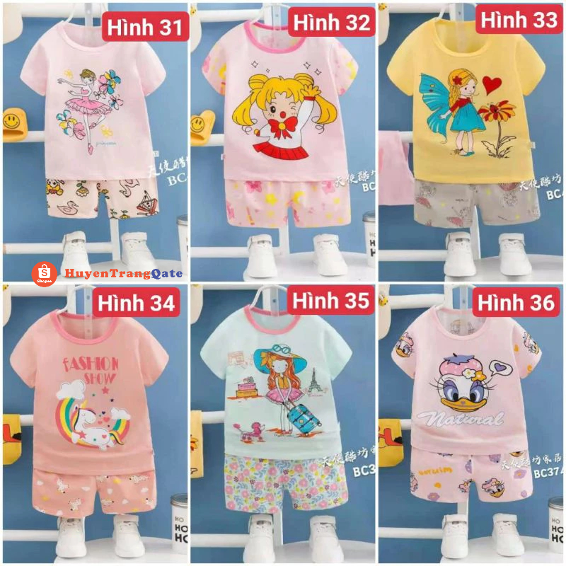 Bộ Cotton lạnh xuất hàn cho bé gái và bé trai cao cấp 8-40kg