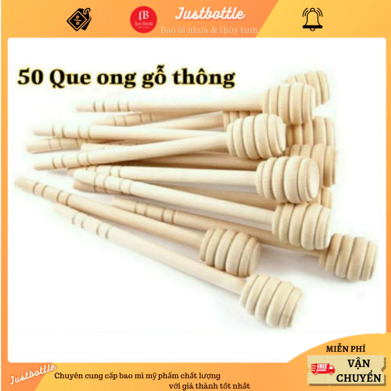 QUE LẤY MẬT ONG/ CÂY KHUẤY MẬT ONG 15cm bằng gỗ thông dùng cho chai lọ hũ đựng mật ong