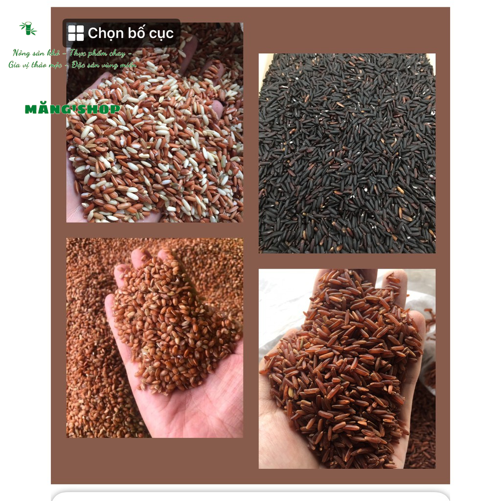 Gạo lứt các loại: Huyết rồng - Đen - Đỏ dẻo- Đỏ khô gói 1kg Hút chân không