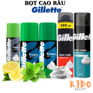 Bọt cạo râu gillette foamy shaving foam menthol | lemon lime 50g / 175g