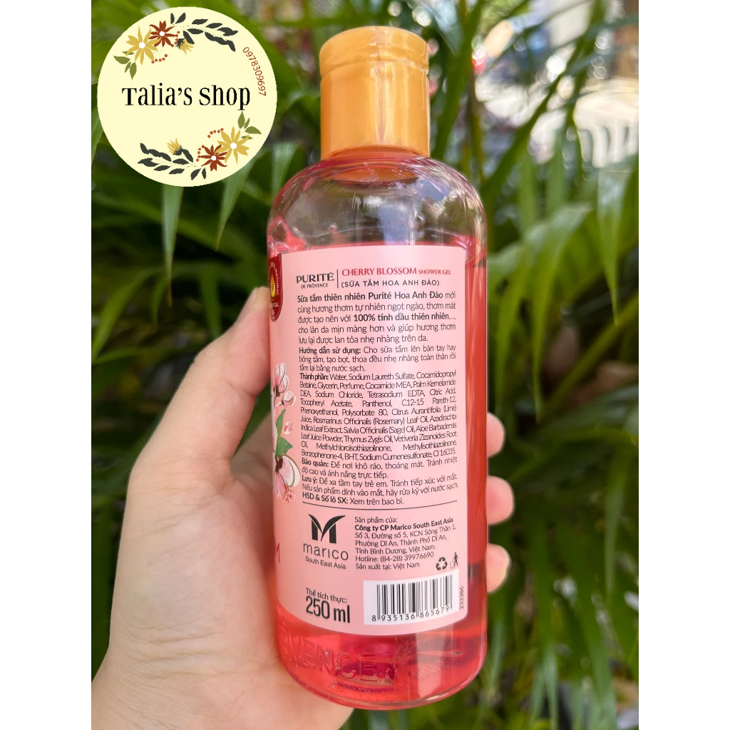 Sữa tắm PURITE hương hoa anh đào/hoa hồng 250ml - GIAO NGẪU NHIÊN