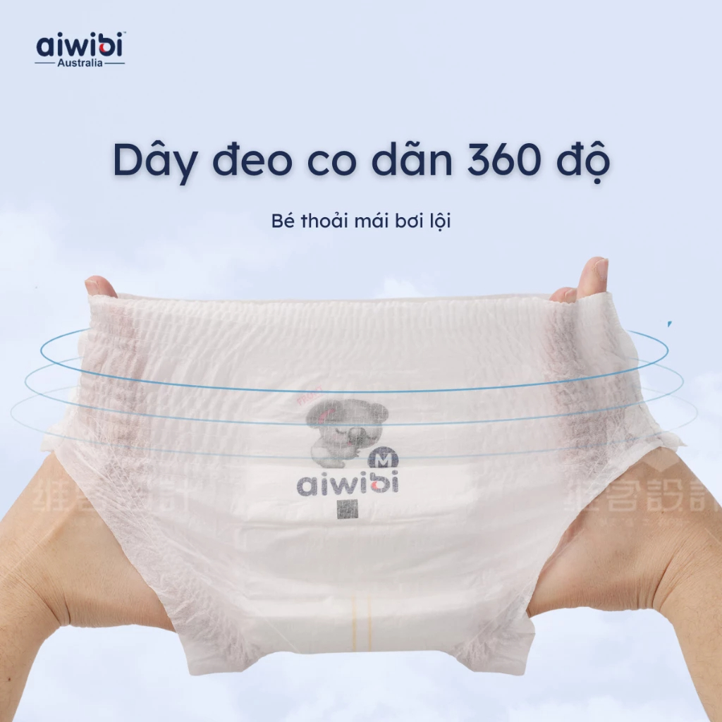 AWB20 - Tã/Bỉm Quần Bơi Cho Bé Aiwibi Cao Cấp 1 Miếng/Gói Thương Hiệu Úc Nhiều Size X, XL, XXL, XXXL